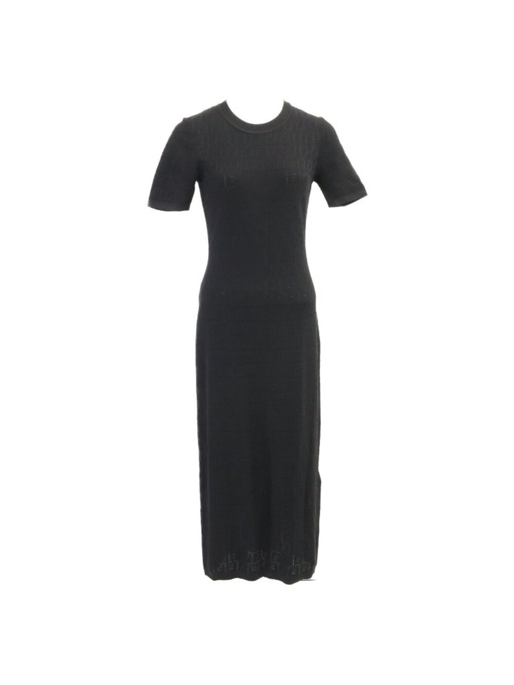 Fendi Zucca Pattern Short Sleeve Midi Dress 40